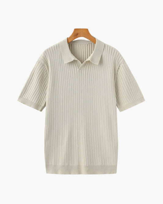 Premium-Polohemd mit Rippstrick